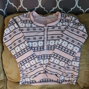 Tommy Hilfiger Pink and Black Patterned Top And Matching Pj Pants